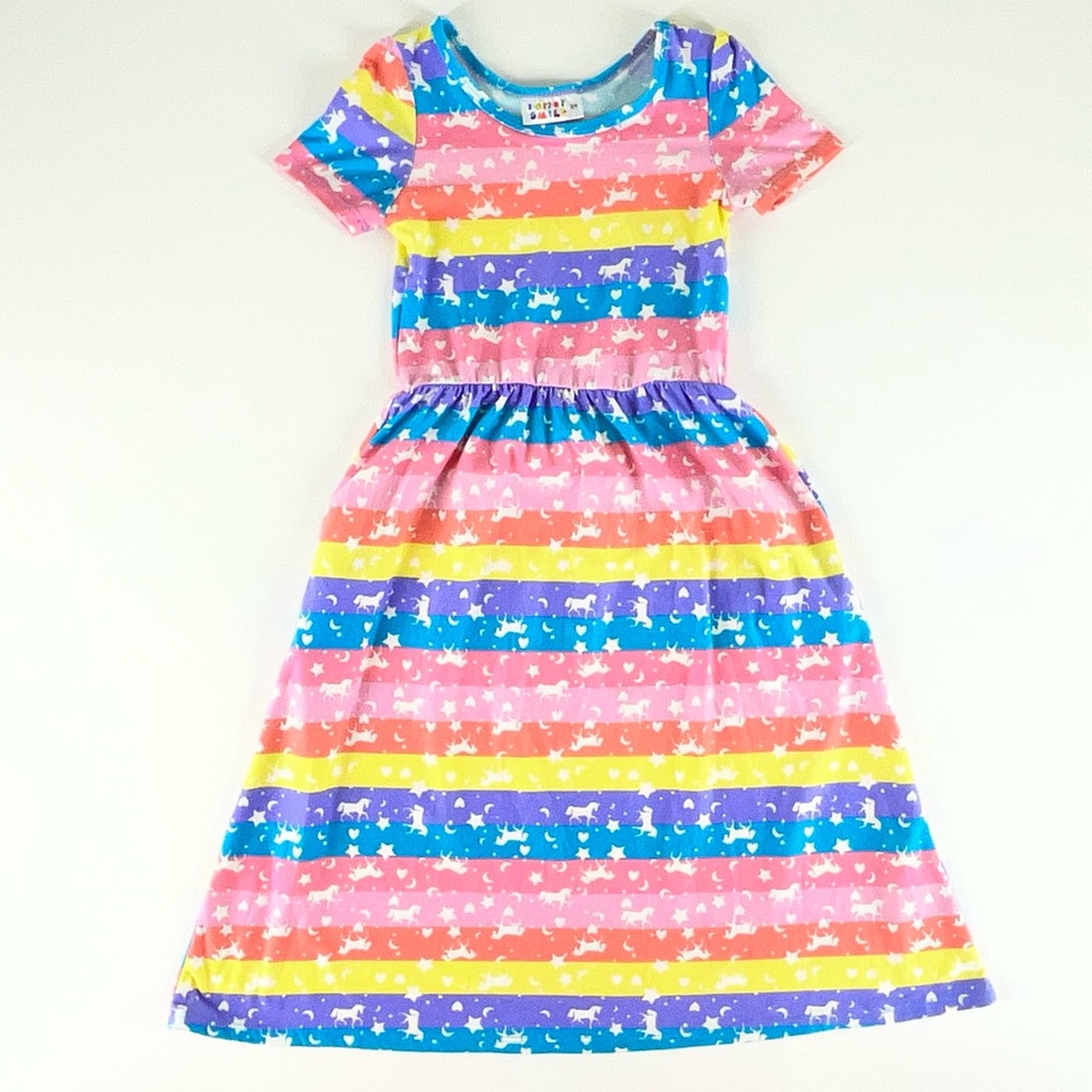 Dot Dot Smile Multicolor Striped Kids Dress
